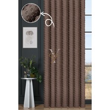 Yunilla Linda Fon Perde V-6013-S Mocha Simli