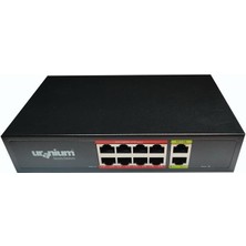 Uranıum POEG800296W 8 Port Gıgabıt + 2 Port Gıgabıt RJ45 Uplınk Poe Swıtch (Realtek Chıpset)