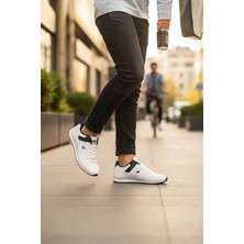 Enoch Erkek Günlük Spor Ayakkabı Nakış Logolu Sneaker Süet Garnili ve Şeritli Klasik Model