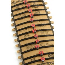 Linarx Uğur Böceği Makrome Örgülü Bileklik