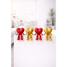 BB Craft 4’lü Dekoratif Oturan Kalpli Bilbo | Sarı - Kırmızı Temalı