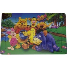 Akar Ayıcık Temalı Ahşap Çocuk Puzzle Eğitici ve Eğlenceli Yapboz