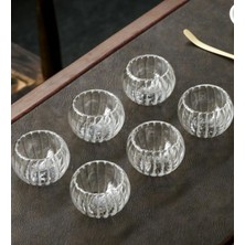 Janset 6 Adet Cam Çift Çidarlı Çizgili Kase,şekerlik,reçellik,sosluk,çerezlik