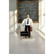 Figürart Öğretmenler Günü Hediyesi - El Yapımı Erkek Öğretmen Biblo – Koleksiyonluk Dekor