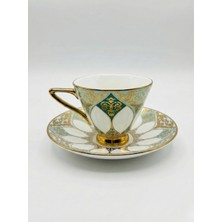 Assa Bazaar Craig Altın Işlemeli 6 Kişilik Porselen Kahvesi Fincan Seti – Zarif & Lüks Sunum