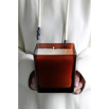 Chanza Home Büyük Boy Kare Mum Kare Amber Mum Vanilya Kokulu Mum 12X12