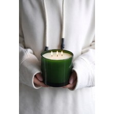 Chanza Home 825 gr Yeşil Renkli Camda Powder Pleasure Pudra Kokulu Mum 11X9 cm