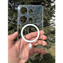Deppo Trend Xiaomi Redmi Note 13 Pro 4g Uyumlu Kılıf Sert Sararmaz Magsafe Kamera Korumalı Koruyucu Şeffaf Kapak
