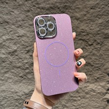 KumOziShop iPhone 12 Promax Uyumlu Magsafe Özellikli Lens Koruma Hediyeli Simli Kılıf