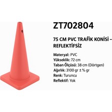 Zeplin Pvc Trafik Konisi | Reflektifsiz 75 cm