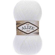 Alize Şalsim (5 Adet) 55 Beyaz Renk El Örgü Ipliği