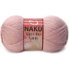 Nako Süper Inci Narin (5 Adet) 10275 Pembemsi Pudra El Örgü Ipliği
