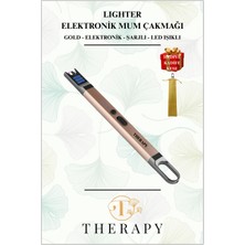 THERAPY Smell, LIGHTER – Elektronik Mum Çakmağı | Altın | Şarjlı | Alevsiz | Plazma Ark | LED | HEDİYELİ
