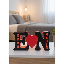 Runc Design Kişiye Özel Isimli Harf Lamba - Sevgiliye Hediye Işıklı Dekoratif Gece Lambası