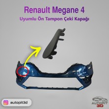 AutoPit 3D Renault Megane 4 (2016 → ) Uyumlu Ön Tampon Çeki Demiri Kapağı