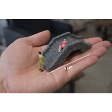    açık gri köprü teraryum sukulent diorama minyatür sahne dekoru