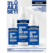 3 Şişe Nungtime Body Acne Bitkisel Içerikli Sprey Hafif Cilt Tahrişleri Için Destek ve Yardımcı 3 x 100 Mg Ada Çayı Çekirdeği Ekstratlı