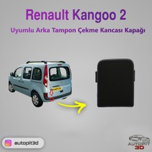 AutoPit 3D Renault Kangoo 2 (2008 → ) Uyumlu Arka Tampon Çeki Demiri Kapağı