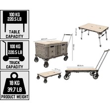 Kamp Masası, Taşıma Arabası ve 2li Depolama Kutulu