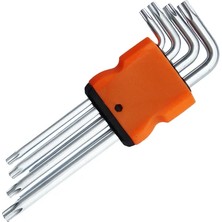 YEB Yıldız Alyan Anahtar Takımı Delikli Set Uzun 9'lu Metalik Gri