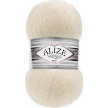 Alize Süperlanatığ (5 Adet) O1 Krem Rengi El Örgü Ipliği