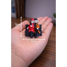  kırmızı oturan çift teraryum sukulent diorama minyatür sahne dekoru