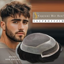 Ancora Doğal Belli Olmayan Gizli Düğüm Protez Saç 6x8 Renk 2 %100 Insan Saçıdır