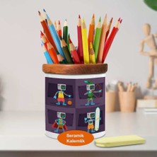 Asilmeydan Eğlenceli Aktiviteli Robot Seramik Kalemlik -2147727574