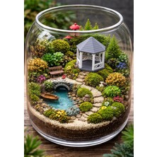  kamelya çardak teraryum sukulent diorama minyatür sahne dekoru