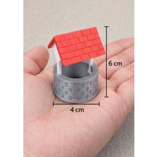  kırmızı çatılı kuyu teraryum sukulent diorama minyatür sahne dekoru