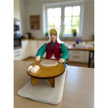 Figürart El Yapımı Minyatür Hamur Açan Kadın Biblo