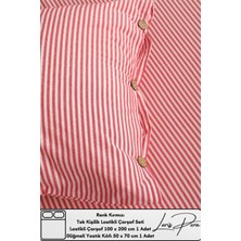 Tek Kişilik Lastikli Çarşaf Seti Pamuklu Iplik Boyalı 100X200CM Düğmeli Yastık KILIFI(50X70CM1ADET)