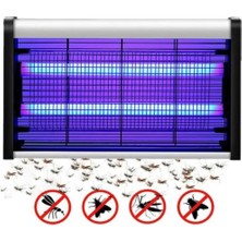 abnturk Mor Işıklı Elektronik 40W Sinek Cız Cihazı Alüminyum Kasalı %100 Etkili Sivrisinek Cihazı 67X32 cm