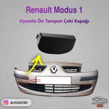AutoPit 3D Renault Modus I (2004–2008) Uyumlu Ön Tampon Çeki Demiri Kapağı