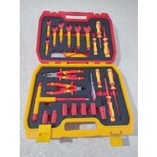 Elektirikçi Lokma+Anahtar+Tornavida+Pense+Yankeski+Kesmebıçağı  25 Parça