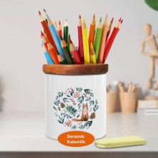 Asilmeydan Yapraklar Içinde Tilki Ahşaplı Seramik Kalemlik -53876-56510