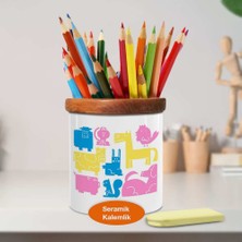 Asilmeydan Renkli Hayvan Silüetleri Seramik Kalemlik -2147494310