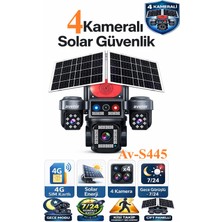 TR Charger 4 Kameralı Güneş Enerjili Güvenlik Kamerası E-Sım – Çift Güneş Paneli, Sım Kartlı Aov S445
