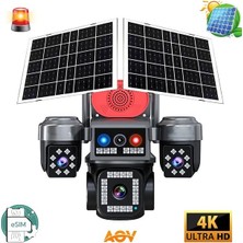 TR Charger 4 Kameralı Güneş Enerjili Güvenlik Kamerası E-Sım – Çift Güneş Paneli, Sım Kartlı Aov