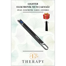 THERAPY Smell, LIGHTER – Elektronik Mum Çakmağı | Siyah | Şarjlı | Alevsiz | Plazma Ark | LED | HEDİYELİ