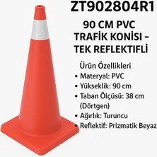 Zeplin Pvc Trafik Konisi – Tek Reflektifli– 90 cm