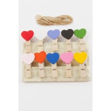 Linarx 10 Adet Renkli Kalp Süs Mandal