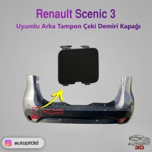 AutoPit 3D Renault Scenic 3 (2009-2015) Uyumlu Arka Tampon Çeki Demiri Kapağı