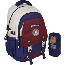 Rky Serenity Relaxion Ithal Su Geçirmez Kumaş Çok Bölmeli Iç Astarlı Sırt Çantası ve Kalemlik Seti