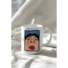 I Am Cool Yazılı Karakter Desenli 330ML Baskılı Beyaz Seramik Kupa Bardak