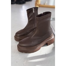 I Love Shoes Orelia Kahve Streç Fermuarlı Günlük Kadın Bot