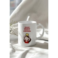 Mizahi Motivasyon Söz Tasarımlı 330ML Baskılı Beyaz Seramik Kupa Bardak