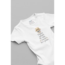 Overoz Dayıma Yakışıklı Bir Rakip Lazımdı Ben Geldim Baskılı Bebek Body Zıbın 5908-DAYI