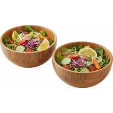 Bambu Yuvarlak Çerez Kasesi Bambu Kase 2 Adet 11.5cm x 7cm