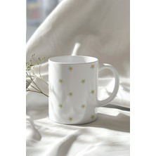 Çiçek Desenli 330ML Baskılı Beyaz Seramik Kupa Bardak